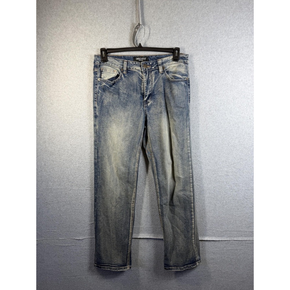 Smoke & Ash Jeans Mens 32x32 Blue Denim Regular Fit Straight Leg Stretch Pants